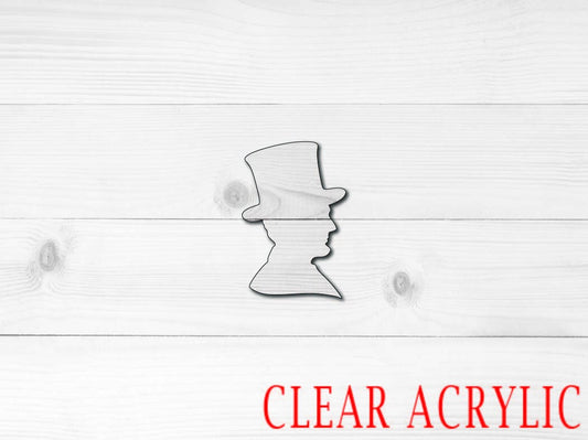 Abe Lincoln Acrylic Shape, Clear Acrylic Craft Blank, DIY Acrylic Blank