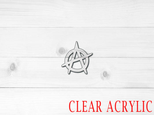 Anarchy Symbol Acrylic Shape, Clear Acrylic Craft Blank, DIY Acrylic Blank