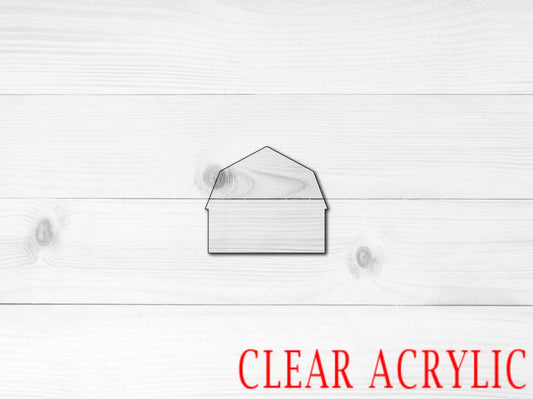 Barn Acrylic Shape, Clear Acrylic Craft Blank, DIY Acrylic Blank