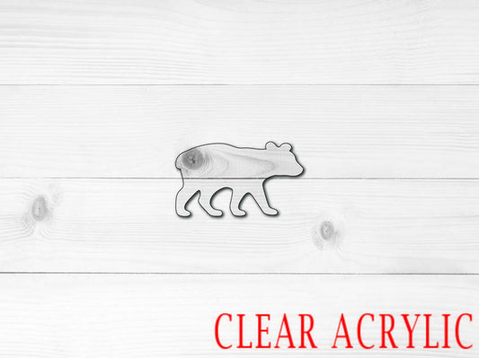 Bear cub Acrylic Shape, Clear Acrylic Craft Blank, DIY Acrylic Blank