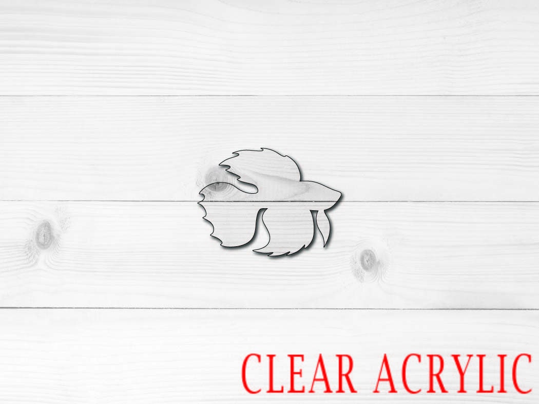 Betta Fish Acrylic Shape, Clear Acrylic Craft Blank, DIY Acrylic Blank