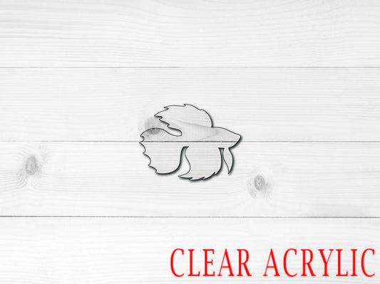 Betta Fish Acrylic Shape, Clear Acrylic Craft Blank, DIY Acrylic Blank