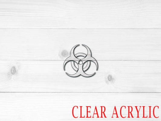 Biohazard symbol Acrylic Shape, Clear Acrylic Craft Blank, DIY Acrylic Blank