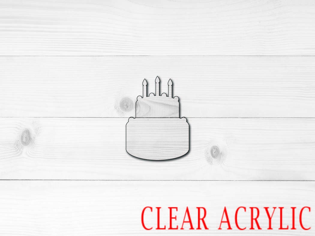 Birthday Cake Acrylic Shape, Clear Acrylic Craft Blank, DIY Acrylic Blank