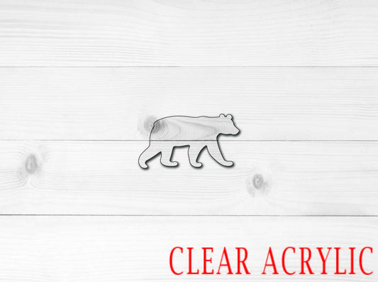 Black Bear Acrylic Shape, Clear Acrylic Craft Blank, DIY Acrylic Blank