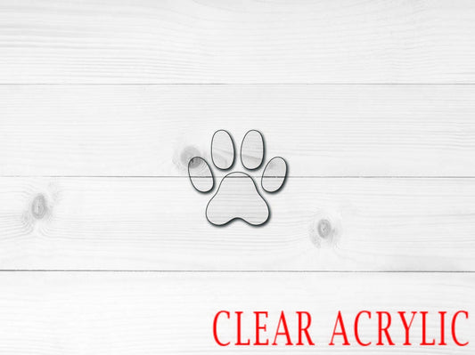 Cat paw print Acrylic Shape, Clear Acrylic Craft Blank, DIY Acrylic Blank