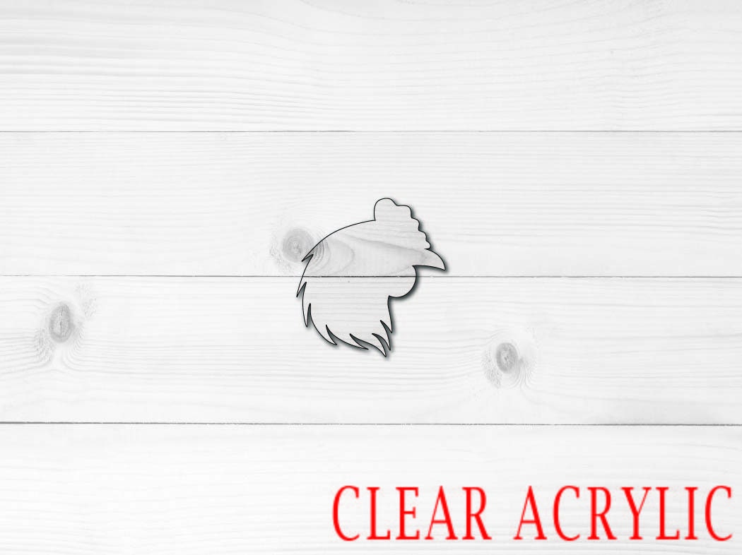 Chicken head Acrylic Shape, Clear Acrylic Craft Blank, DIY Acrylic Blank