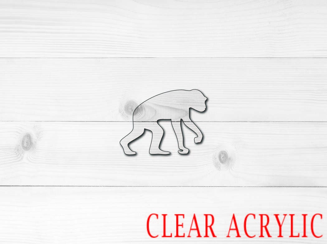 Chimpanzee Acrylic Shape, Clear Acrylic Craft Blank, DIY Acrylic Blank