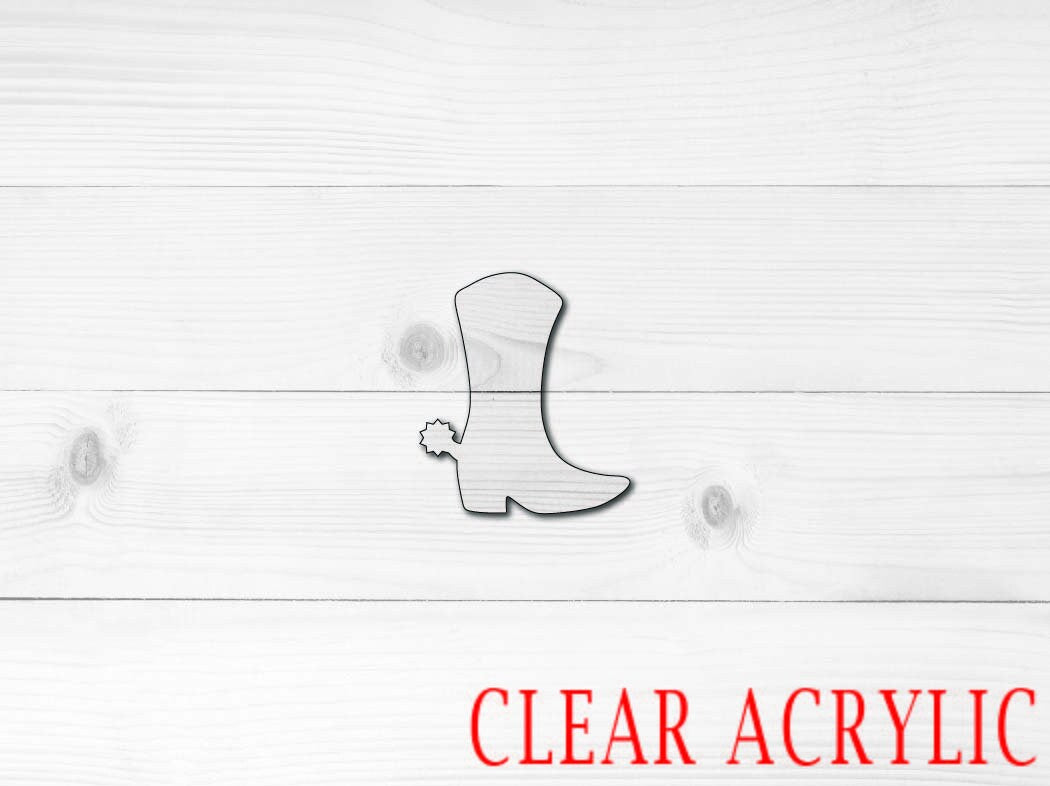 Cowboy Boot Acrylic Shape, Clear Acrylic Craft Blank, DIY Acrylic Blank