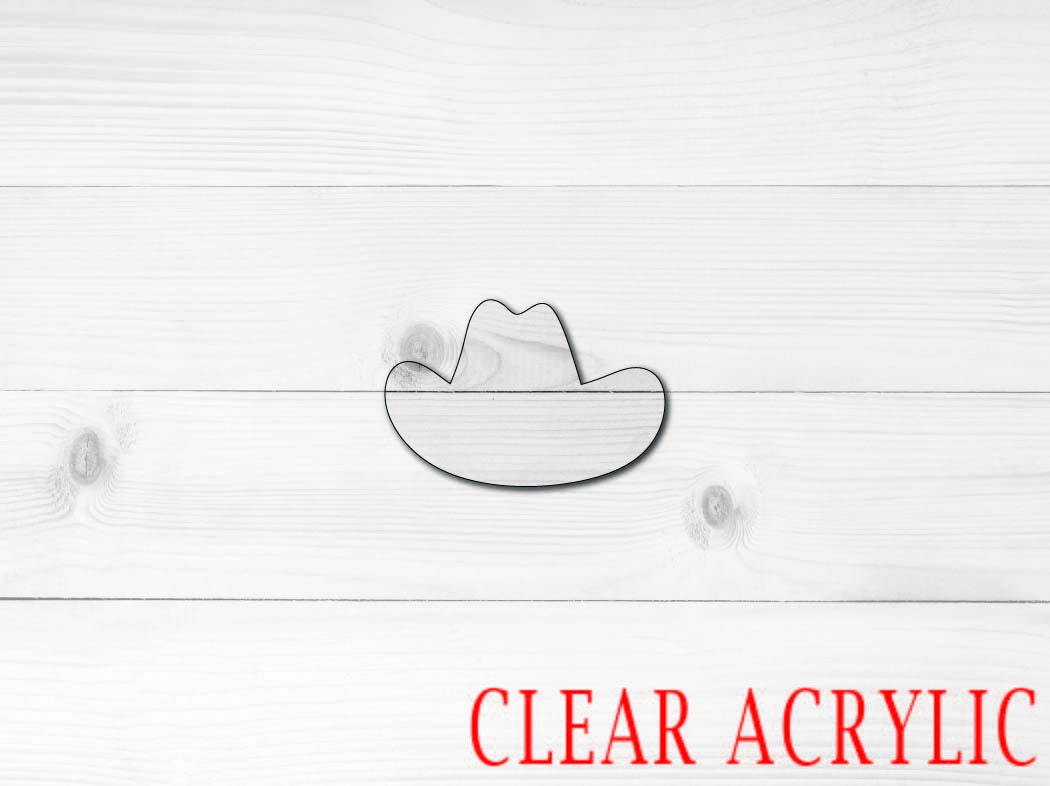 Cowboy Hat Acrylic Shape, Clear Acrylic Craft Blank, DIY Acrylic Blank