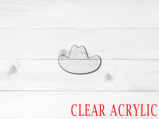 Cowboy Hat Acrylic Shape, Clear Acrylic Craft Blank, DIY Acrylic Blank