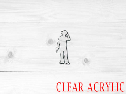 Cowboy Acrylic Shape, Clear Acrylic Craft Blank, DIY Acrylic Blank