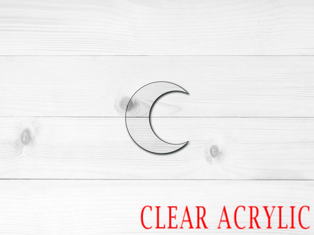 Crescent Moon Acrylic Shape, Clear Acrylic Craft Blank, DIY Acrylic Blank