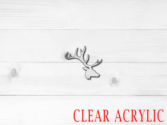 Elk Head Acrylic Shape, Clear Acrylic Craft Blank, DIY Acrylic Blank