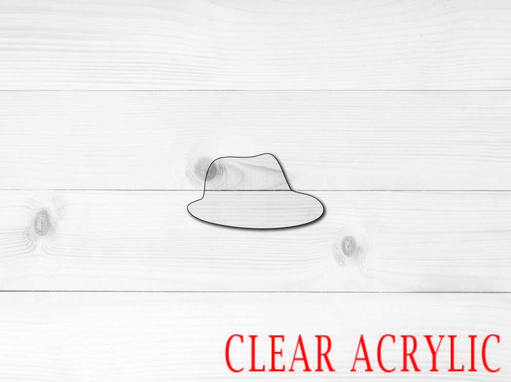 Fedora Acrylic Shape, Clear Acrylic Craft Blank, DIY Acrylic Blank