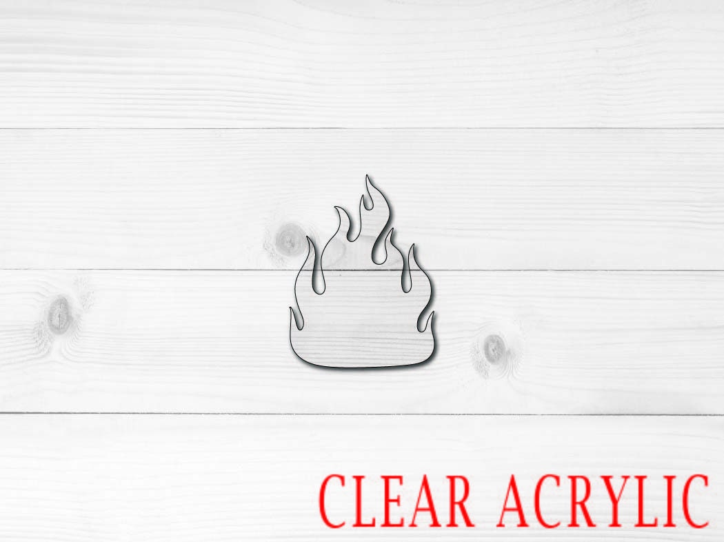 Fire Acrylic Shape, Clear Acrylic Craft Blank, DIY Acrylic Blank