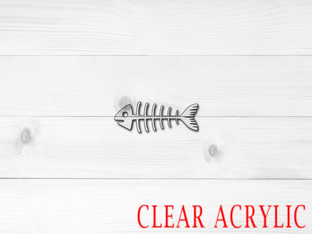 Fish Skeleton Acrylic Shape, Clear Acrylic Craft Blank, DIY Acrylic Blank