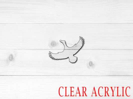 Flying Duck Shape, Clear Acrylic Craft Blank, DIY Acrylic Blank