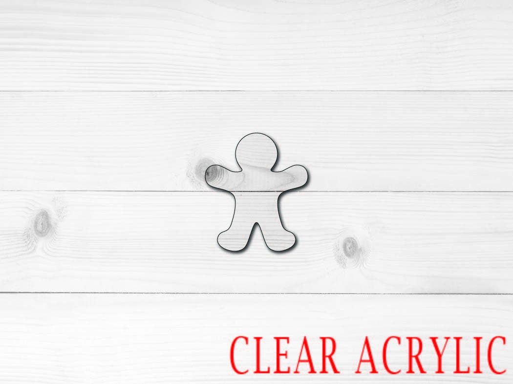 Gingerbread Man Shape, Clear Acrylic Craft Blank, DIY Acrylic Blank