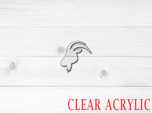 Goat Head Shape, Clear Acrylic Craft Blank, DIY Acrylic Blank