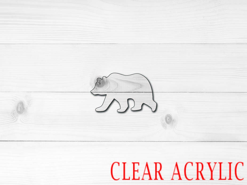 Grizzly Bear Shape, Clear Acrylic Craft Blank, DIY Acrylic Blank