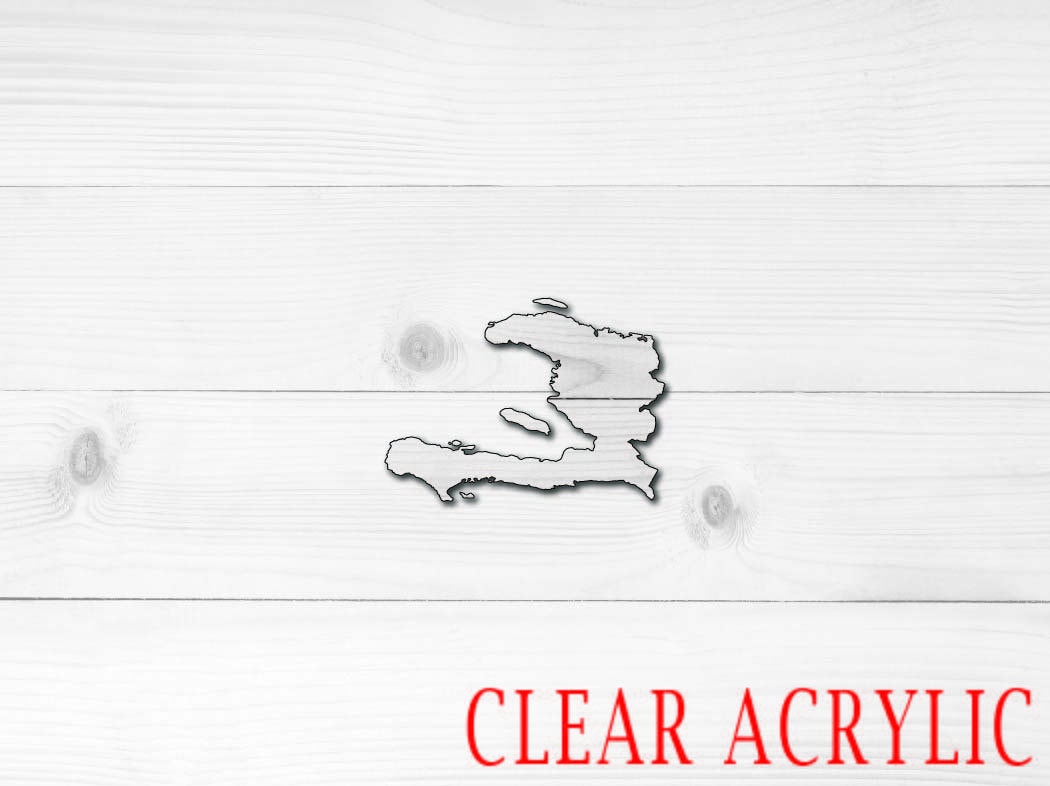 Haiti Shape, Clear Acrylic Craft Blank, DIY Acrylic Blank