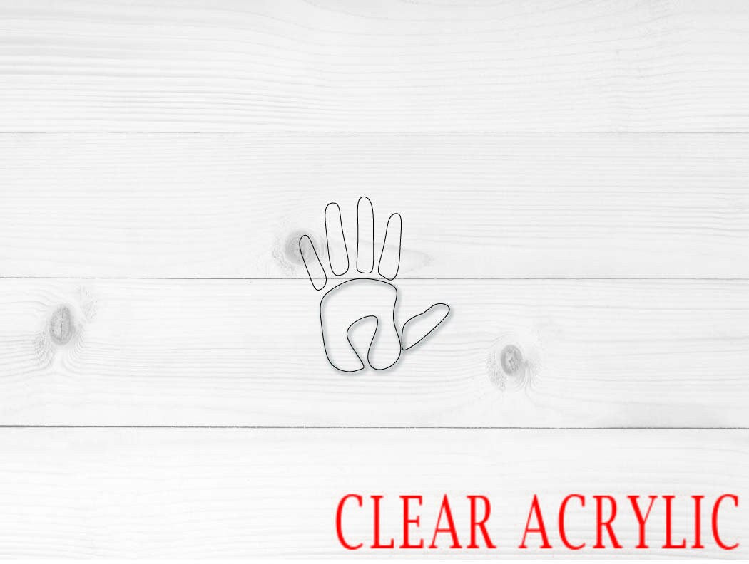 Handprint Shape, Clear Acrylic Craft Blank, DIY Acrylic Blank