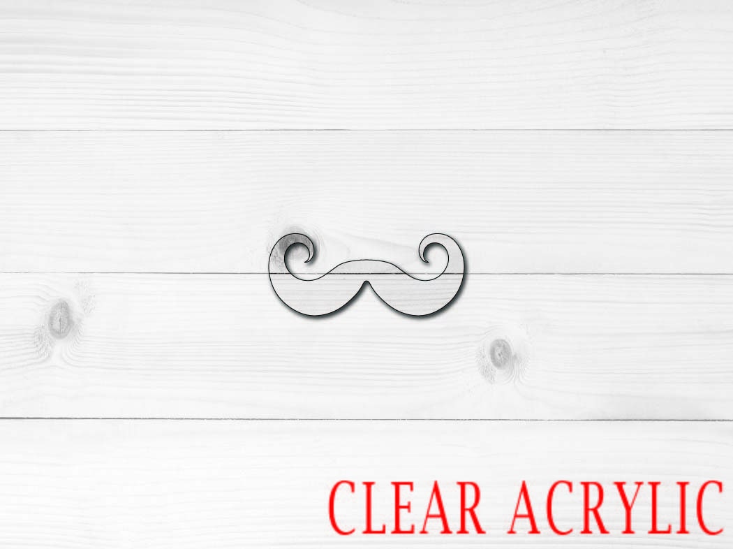 Handlebar Mustache Shape, Clear Acrylic Craft Blank, DIY Acrylic Blank