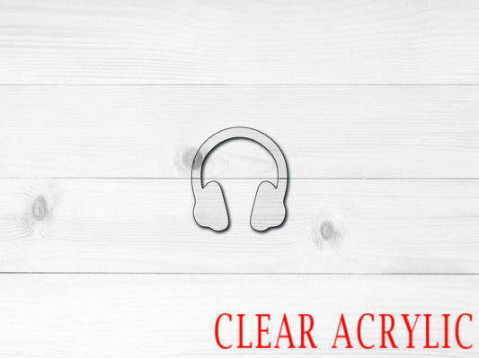 Headphones Shape, Clear Acrylic Craft Blank, DIY Acrylic Blank