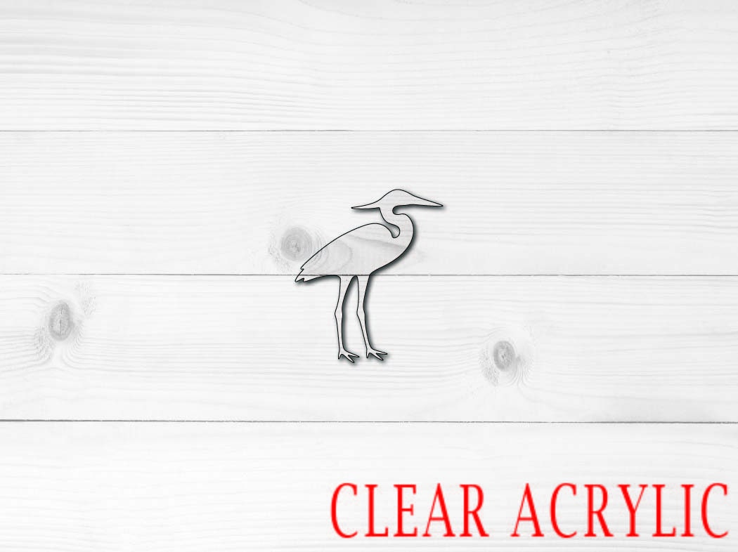 Heron Shape, Clear Acrylic Craft Blank, DIY Acrylic Blank