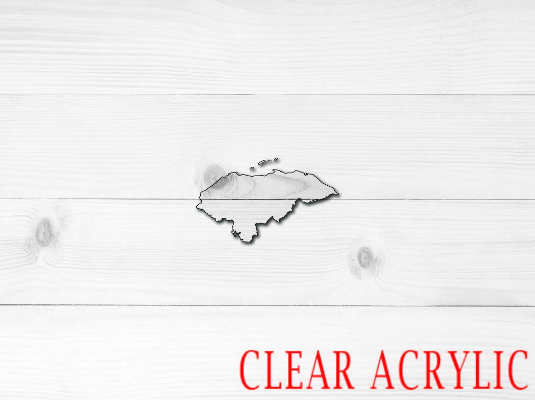 Honduras Shape, Clear Acrylic Craft Blank, DIY Acrylic Blank