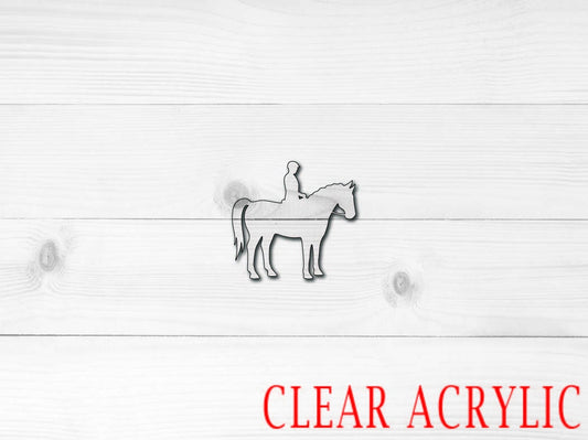 Horse and Rider Shape, Clear Acrylic Craft Blank, DIY Acrylic Blank