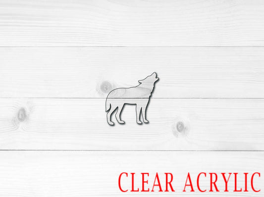 Howling Wolf Shape, Clear Acrylic Craft Blank, DIY Acrylic Blank