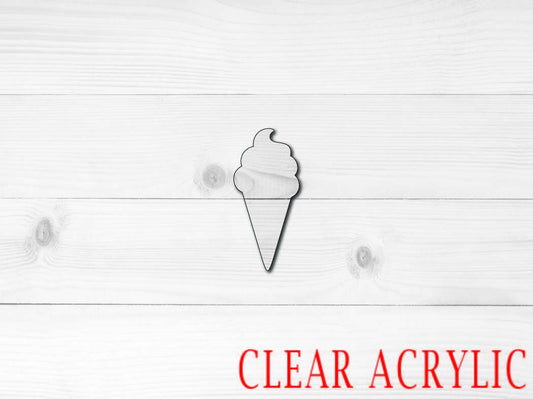 Ice Cream Cone Shape, Clear Acrylic Craft Blank, DIY Acrylic Blank