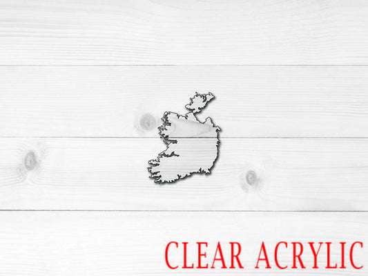 Ireland Shape, Clear Acrylic Craft Blank, DIY Acrylic Blank