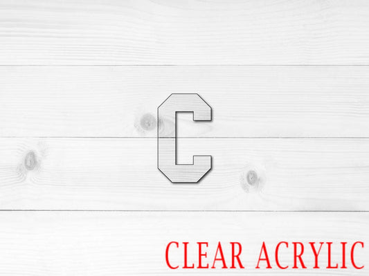 Letter C Shape, Clear Acrylic Craft Blank, DIY Acrylic Blank