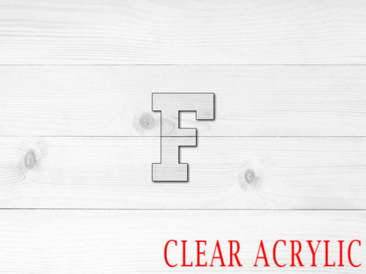 Letter F  Shape, Clear Acrylic Craft Blank, DIY Acrylic Blank