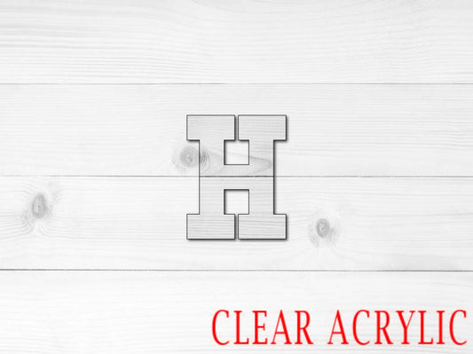 Letter H Shape, Clear Acrylic Craft Blank, DIY Acrylic Blank