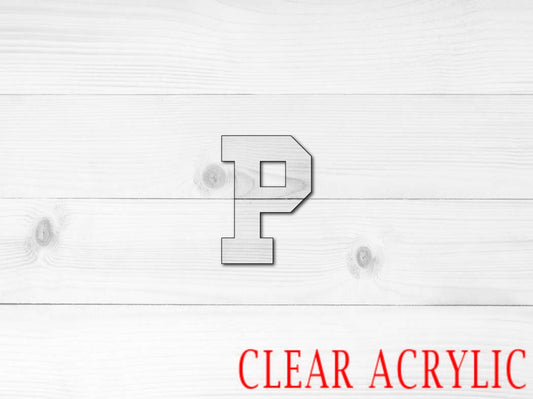 Letter P Shape, Clear Acrylic Craft Blank, DIY Acrylic Blank