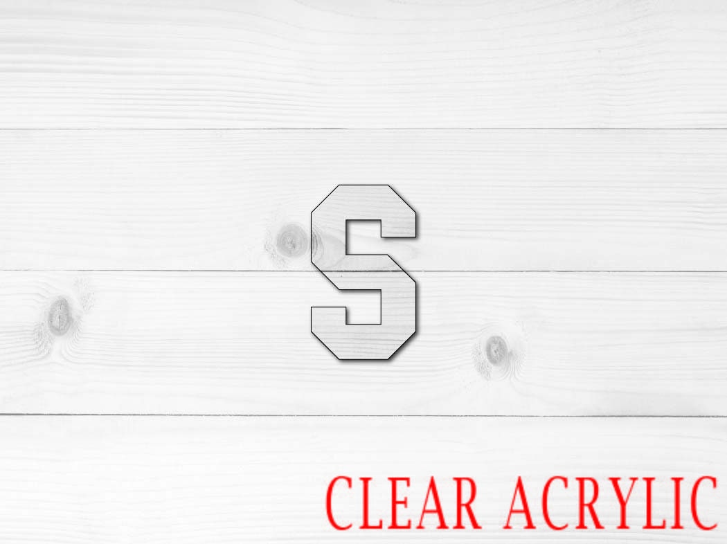 Letter S Shape, Clear Acrylic Craft Blank, DIY Acrylic Blank