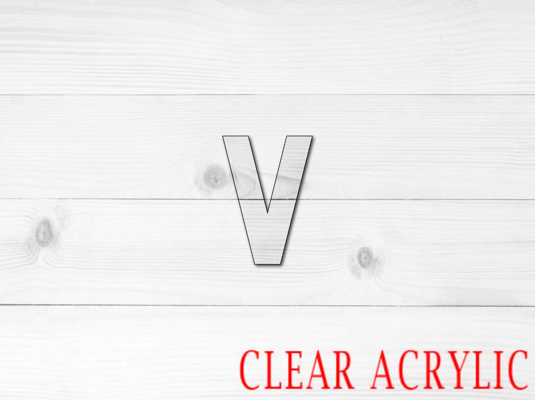 Letter V Shape, Clear Acrylic Craft Blank, DIY Acrylic Blank