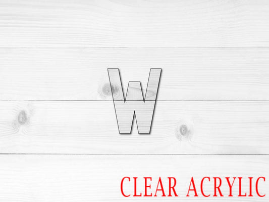 Letter W Shape, Clear Acrylic Craft Blank, DIY Acrylic Blank