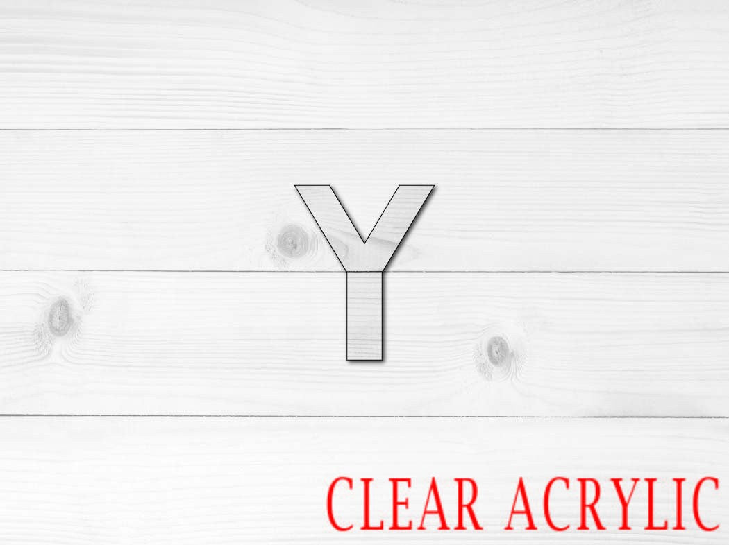 Letter Y Shape, Clear Acrylic Craft Blank, DIY Acrylic Blank