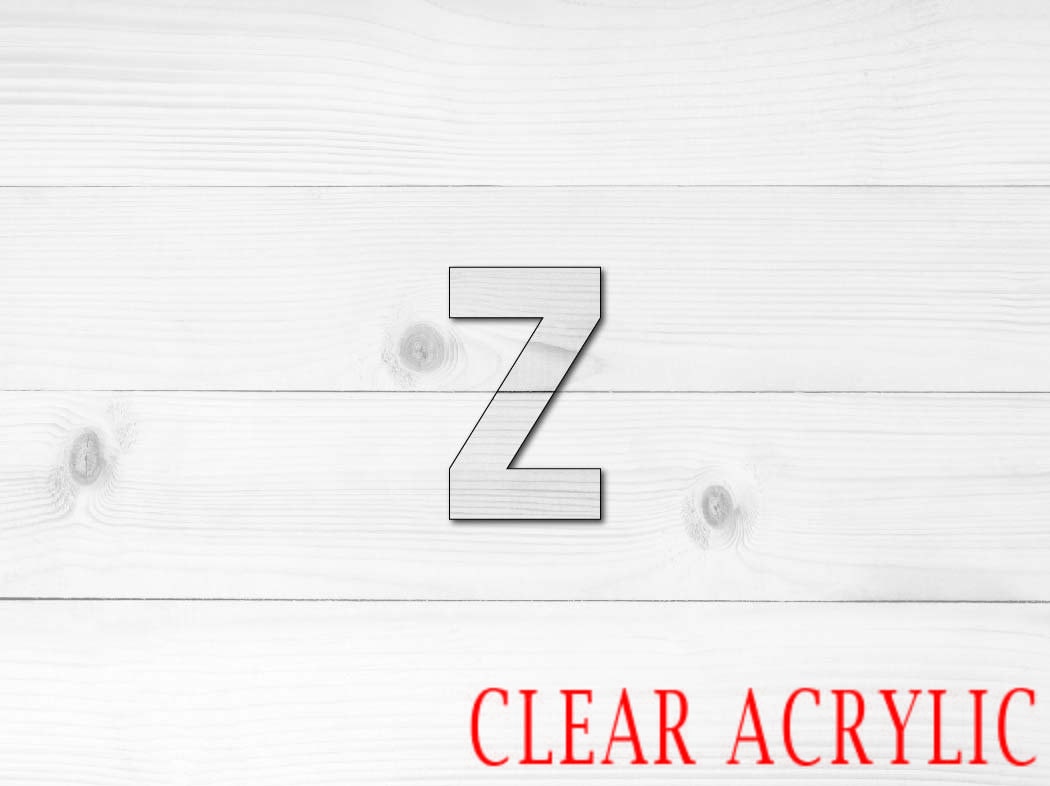 Letter Z Shape, Clear Acrylic Craft Blank, DIY Acrylic Blank