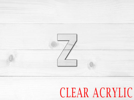 Letter Z Shape, Clear Acrylic Craft Blank, DIY Acrylic Blank