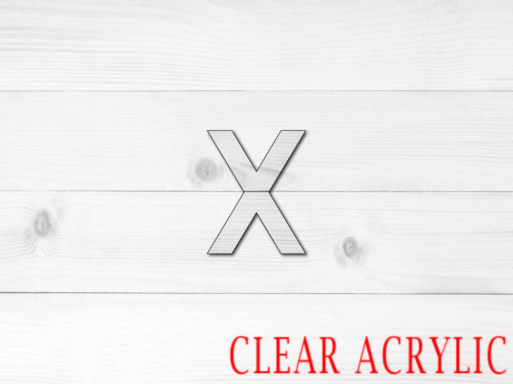 Letter X Shape, Clear Acrylic Craft Blank, DIY Acrylic Blank