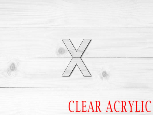 Letter X Shape, Clear Acrylic Craft Blank, DIY Acrylic Blank