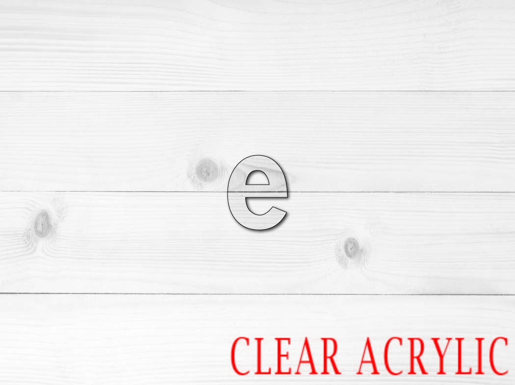 Lower letter e Shape, Clear Acrylic Craft Blank, DIY Acrylic Blank