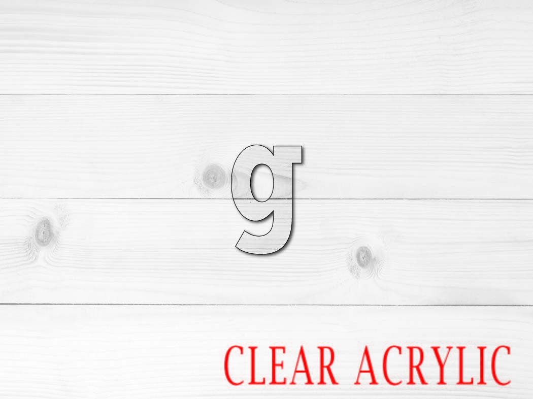 Lower letter g Shape, Clear Acrylic Craft Blank, DIY Acrylic Blank