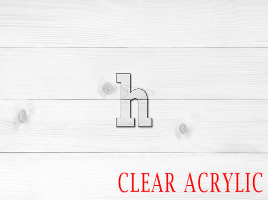 Lower letter h Shape, Clear Acrylic Craft Blank, DIY Acrylic Blank